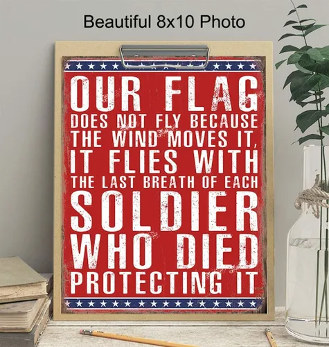 Miniatura 3 de Bandera estadounidense patriótica militar para decoración del hogar, decoración de habitación, arte de pared – Regalo para veterano estadounidense