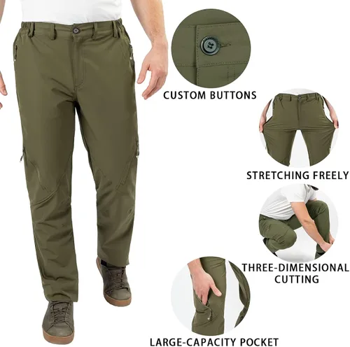 Miniatura 2 de Postropaky Pantalones de pesca para hombre de secado rápido ligeros impermeables para viajes al aire libre escalada pantalones elásticos