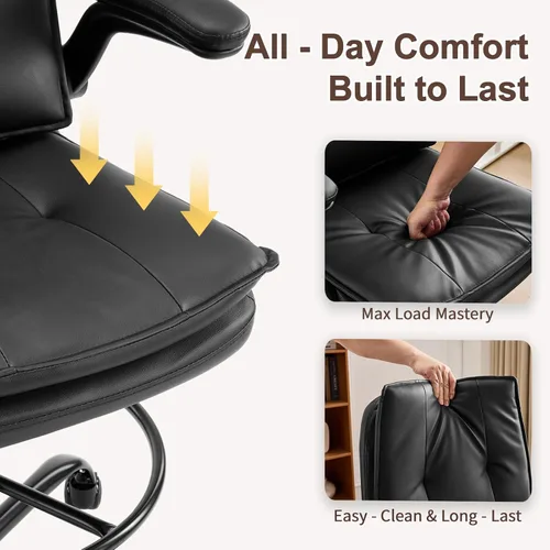 Miniatura 3 de Karl home Silla de dibujo ajustable en altura para escritorio de pie, silla de escritorio giratoria de oficina alta tapizada de poliuretano con Pu