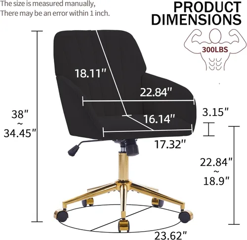 Miniatura 3 de Silla de escritorio de terciopelo para oficina en casa, moderna y bonita silla de trabajo para computadora con respaldo, silla de tocador tapizada