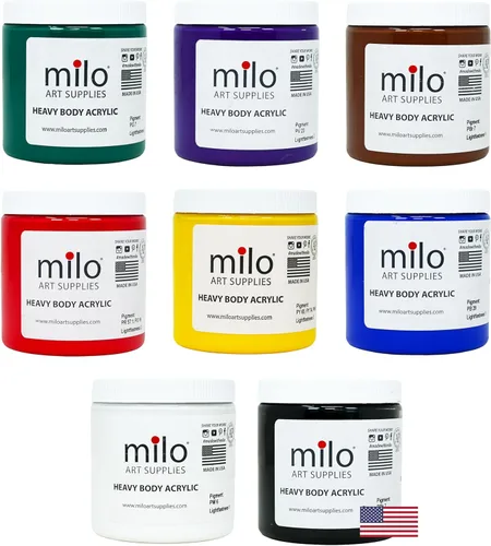 Miniatura 15 de milo Juego de 6 pinturas acrílicas fluorescentes Botellas de 4 onzas Paquete de pintura acrílica de colores neón para estudiantes Hecho