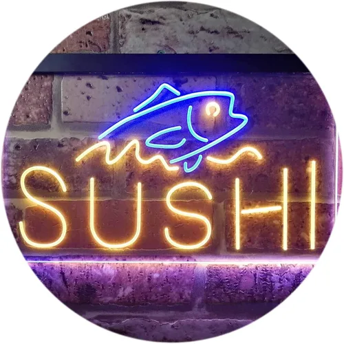 Miniatura 18 de ADVPRO Sushi Fish Sashimi Restaurant - Letrero de neón LED de doble color, azul y rojo, 12 x 8.5 pulgadas, st6s32-i3334-br