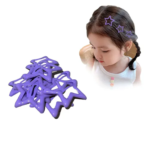 Miniatura 9 de 10 pinzas para el cabello con forma de estrella roja clara, pasadores para el cabello para niñas, pinzas pequeñas Y2K, antideslizantes, estrellas