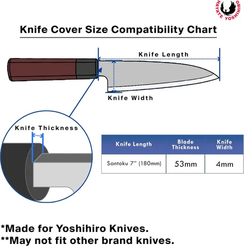 Miniatura 6 de Yoshihiro Protector magnético de hoja de madera de roble Saya para Santoku (7.087 in)7in