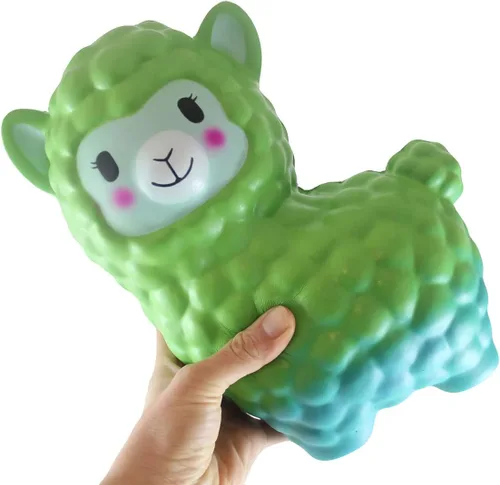 Miniatura 7 de Curious Minds Busy Bags 1 juguete gigante de espuma para mascotas de alpaca colorida al azar de elevación lenta, sensorial, estrés, juguete
