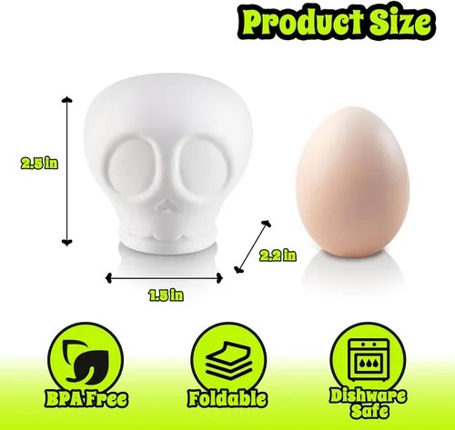 Miniatura 2 de Separador de yema de huevo de esqueleto, separador de huevos de silicona para huevos crudos, accesorios de cocina lindos, accesorios de cocina
