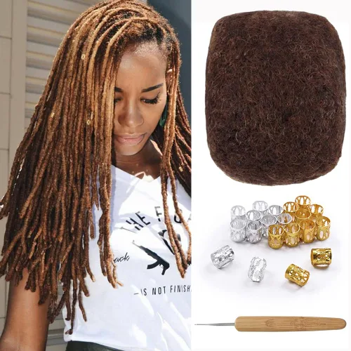 Miniatura 15 de Extensiones Loc de 10 pulgadas de grosor de cabello humano de 10 pulgadas, 10 hebras, extensiones de rastas de cabello humano para mujeres