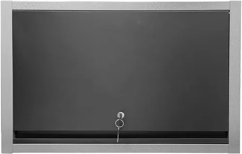Miniatura 7 de JZD Armario de pared de metal con estante extraíble, armario colgante con cerradura con puerta que se abre hacia arriba, para cocina, almacén