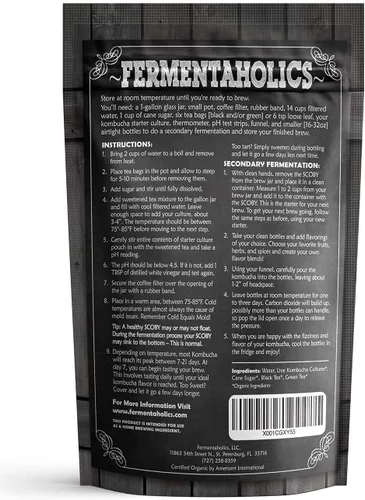 Miniatura 5 de Kombucha Essentials Kit – Incluye Kombucha Orgánica USDA SCOBY + tarro de fermentación de vidrio de 1 galón con cubierta transpirable + tiras de pH