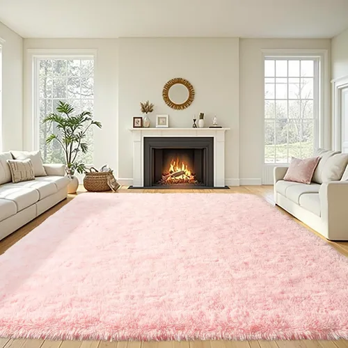 Miniatura 27 de Terrug Alfombra Corredor Negra Esponjosa para Dormitorio, 2x6 Pies Lindas Alfombras de Área de Pelo Largo para Pasillo, Alfombra de Felpa Suave