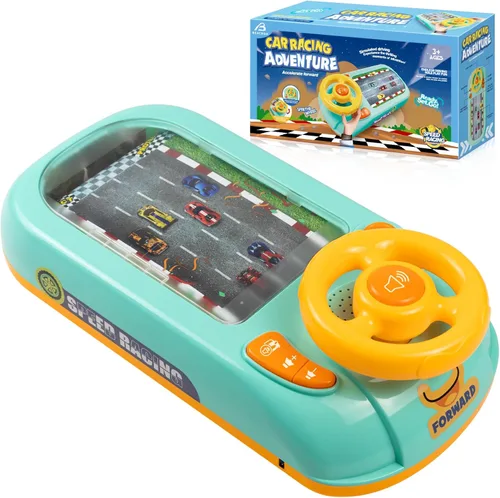 Volante musical de juguete para niños de 4 a 6 años: juego de carreras de conducción simulada para niños con sonido a partir de 3 años, camión de
