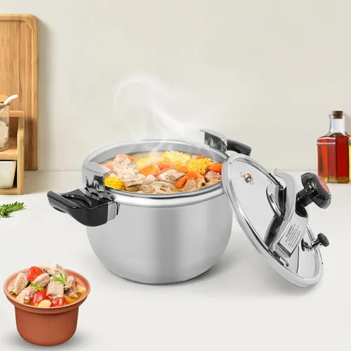 Miniatura 2 de Olla a presión de acero inoxidable de gran capacidad con múltiples funciones de protección para el hogar, restaurantes, comedores, compatible