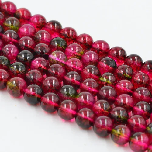 Miniatura 15 de 6mm Cuentas Redondas de Granate para Hacer Joyería DIY, Poder Curativo de Cristal, Piedras Preciosas Sueltas para Hacer Pulseras y Collares, Hilo
