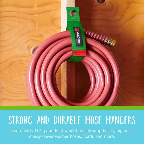 Miniatura 5 de Velcro Brand Easy Hang - Organizador de manguera de jardín o cable de extensión. Soporta hasta 100 libras. Correas resistentes perfectas