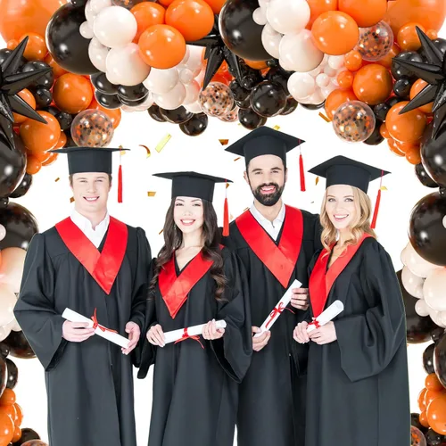 Miniatura 4 de 141 globos de látex con 3 globos de aluminio para cumpleaños, graduación, discoteca 2024, decoraciones de fiesta de graduación