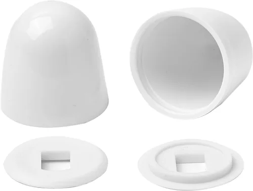 Miniatura 5 de Tapones para pernos de inodoro, 2 paquetes de tapas de inodoro redondas de plástico universales, con arandelas adicionales para una fácil