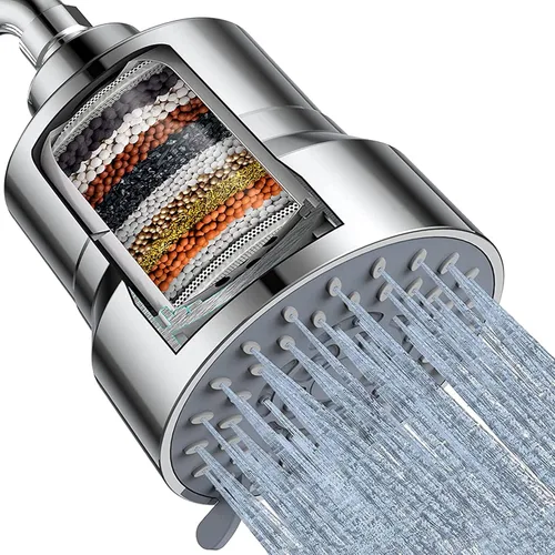 Miniatura 10 de Cabezal de ducha filtrado, cabezal de ducha de alta presión de 3 modos con cartucho de filtro de ducha de agua dura de 15 etapas para eliminar
