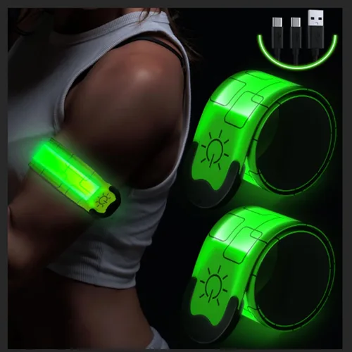 Miniatura 11 de Simket Brazalete LED Recargable para Correr (Paquete de 2), Luces para Correr para Corredores, Luces para Correr, Equipo Reflectante de Alta
