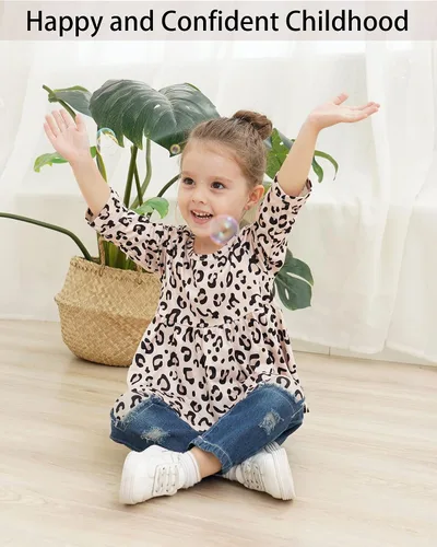 Miniatura 3 de NZRVAWS Ropa para bebé niña pequeña, conjunto de pantalones de mezclilla rasgados con volantes florales de leopardo para niña 0-4T