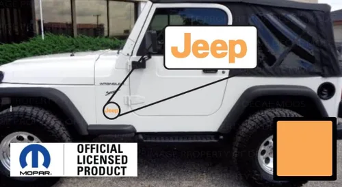 Miniatura 8 de 97-06 TJ Fender Small Jeep Side Logo Graphic para Jeep Wrangler TJ (1997-2006) (juego de 2) SJ3Y6 Baby Pink