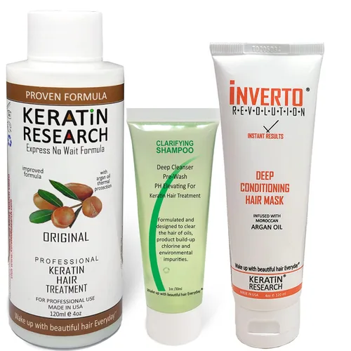 KERATIN RESEARCH Tratamiento capilar con queratina brasileña, alisado, resultados profesionales, soplado complejo con aceite de argán, fórmula