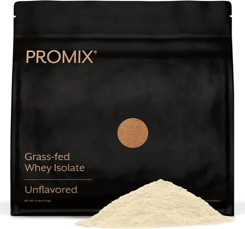 ProMix Nutrition Proteína de suero aislada en polvo, 30g de aislado de suero alimentado con pasto, 6.6g de BCAAs, sin gluten, apta para dieta
