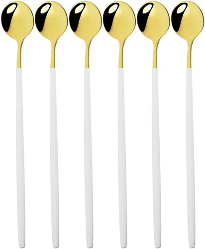 Miniatura 9 de Cubiertos de oro blanco pulido brillante, diseño ligero, 36 piezas de acero inoxidable, juego de cubiertos de servicio para 6, incluyendo tenedores