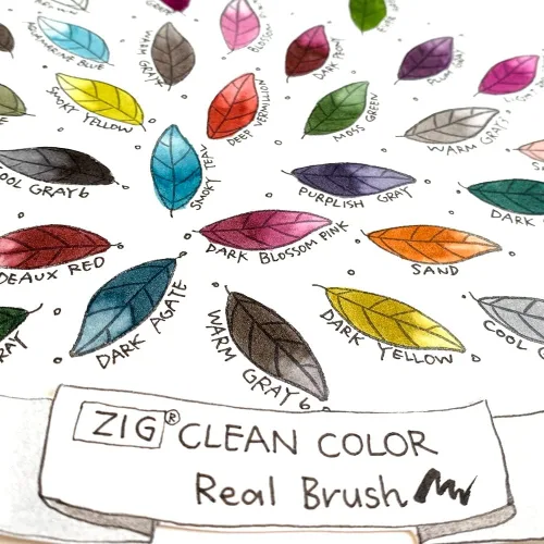 Miniatura 8 de Kuretake ZIG Clean Color Real Brush NUEVO 30 colores con puntas de pincel flexibles, bolígrafos de acuarela para pintar, dibujar, caligrafía