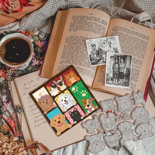 Miniatura 7 de GLOBLELAND Troqueles de corte para perros y gatos, huesos y garras, plantillas de estampado de corte de animales lindos para álbumes de recortes