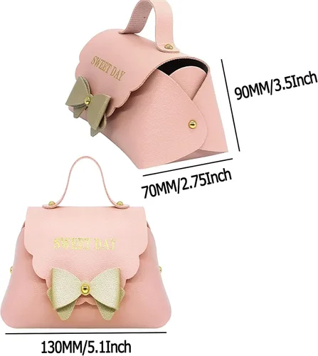 Miniatura 2 de MIAO YUAN 10 bolsas de regalo de piel sintética con lazo, bolsa de dulces de chocolate, caja de regalo de boda, bolsa de almacenamiento