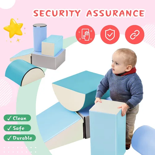 Miniatura 7 de Juego de actividades de escalada y gateo para interiores para niños pequeños, juego de espuma suave que incluye bloques de construcción, surtidos