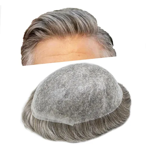 Miniatura 57 de Tupé de piel ultrafina para hombres Piezas de pelo Sistema de reemplazo Real Cabello humano Piezas para hombres Toupee Protesis Capilar Para Hombre