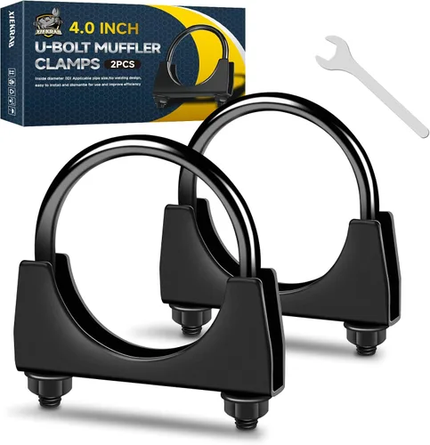 Miniatura 10 de 2 Piezas Abrazaderas de Silenciador de Servicio Pesado de 2 pulgadas Resistentes al Óxido, Diámetro de Tubo de Escape de 2 pulgadas, Abrazadera