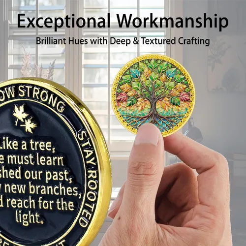 Miniatura 3 de Árbol de la resiliencia Conmemorativa Recuperación de Monedas Adicción a la Recuperación de Monedas NA AA Fichas y Medallones Moneda de desafío