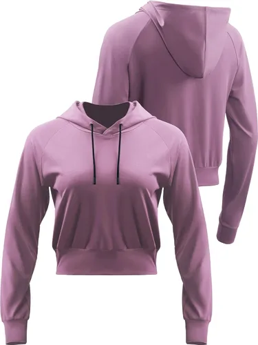 Miniatura 2 de CADMUS Camisas de manga larga para mujer con sudadera con capucha para correr