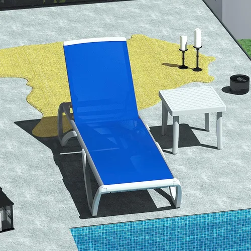 Miniatura 11 de Domi - Tumbona de aluminio para exteriores con respaldo ajustable, para playa, patio, balcón, piscina (1 silla marrón)