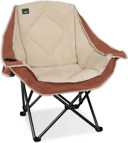 Miniatura 8 de Northroad Silla de camping plegable de gran tamaño, silla de césped acolchada para exteriores con soporte para tazas, bolsa de transporte