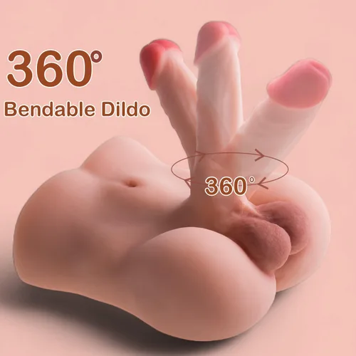 Miniatura 3 de Muñeca sexual de torso con consolador realista flexible de 8.7 pulgadas para masturbación de mujeres, muñecas sexuales para hombres, sexo