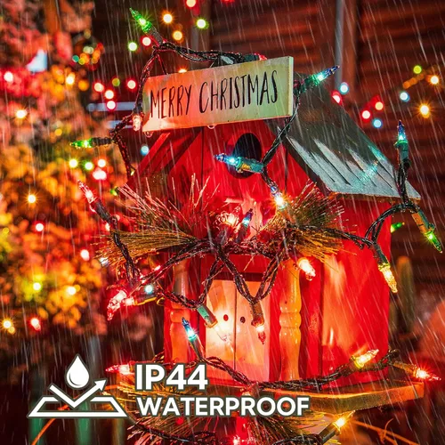 Miniatura 4 de YOUNGAR Paquete de 2 luces de Navidad transparentes, 100 focos de 7 metros, mini luces de Navidad con foco incandescente, luces de Navidad