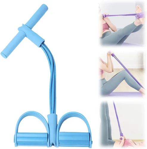 Miniatura 7 de Bandas de resistencia con asas, 21 bandas de resistencia de fitness, 4 tubos de pedal de tobillo bandas de estiramiento para entrenamientos