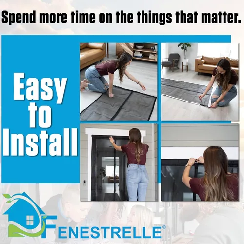 Miniatura 6 de Fenestrelle - Pantalla mosquitera magnética para puerta, grande, de 39 x 83 pulgadas, con cierre magnético, de malla de fibra de vidrio resistente