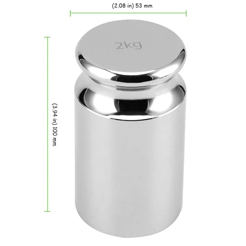 Miniatura 2 de Paquete de 2 pesas de calibración, 4.4 lbs de peso de calibración de alta precisión para báscula digital, pesos de calibración M1 con acabado