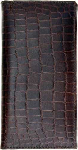 Miniatura 2 de MARSHAL Funda de cuero genuino para chequera #156-cr, Marrón, Cartera con tarjetero