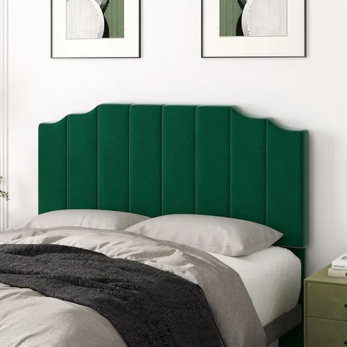 Miniatura 15 de Befurtori Cabecera Solo Tamaño King, Cabecera de Terciopelo Montada en Pared King para Cama Ajustable Cabecera Moderna Tapizada Fácil Montaje, Gris