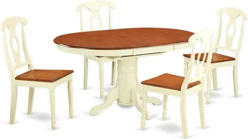 Miniatura 11 de East West Furniture KENL5-BLK-LC - Juego de mesa y sillas de cocina de 5 piezas, incluye una mesa de comedor ovalada con hoja de mariposa y 4 sillas