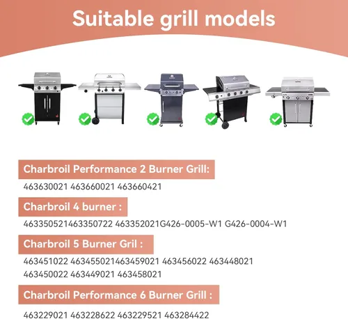 Miniatura 3 de 463448021 Rejillas de hierro fundido para cocinar para Charbroil Performance 463448021 463449021 463466522 463455021 parrilla de 5 quemadores