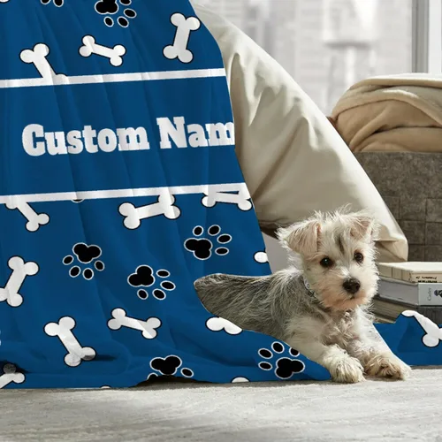 Miniatura 3 de Manta personalizada para perro, impresión de pata personalizada, regalo súper suave para mascotas, 30 x 40 pulgadas, tamaño pequeño y mascota