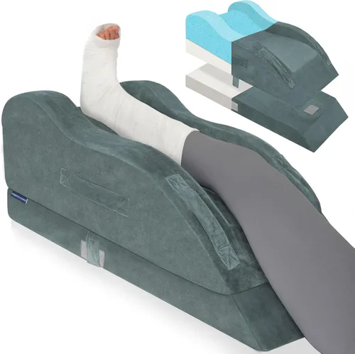 Miniatura 12 de KingPavonini Adjustable Leg Elevation Pillows for After Surgery, Ergonomic Curve Keeps Knee Straight, Memory Foam Leg Pillow Elevation for Blood