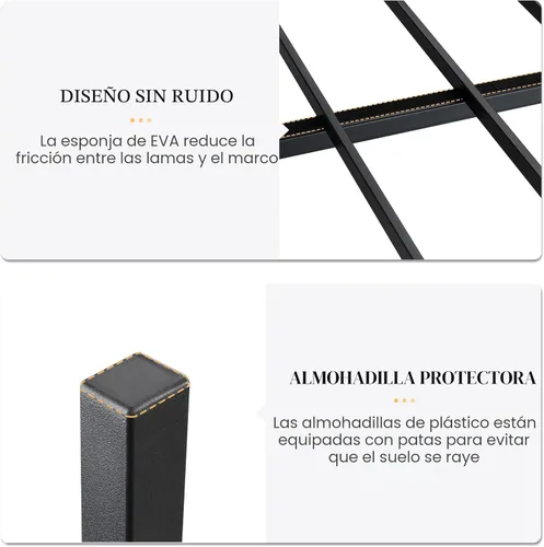 Miniatura 6 de SHA CERLIN Base de cama de plataforma metálica de tamaño completo de 14 pulgadas con cabecero y pie de cama de madera, base de colchón, no necesita