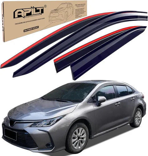 Miniatura 10 de Protectores de lluvia de montaje exterior para Toyota Tundra CrewMax Cab 2022-2026, deflector de ventilación de viento de tamaño completo